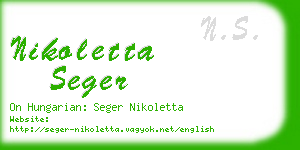 nikoletta seger business card